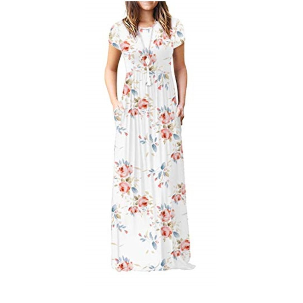💐SOLD💐Short Sleeve Floral Maxi